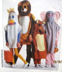 7118 1985 KID LION, ELEPHANT, FOX, CHICKEN COSTUMES PATTERN 2-12